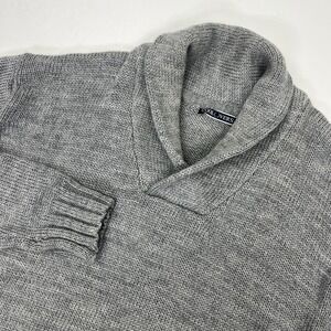 Woolovers Fisherman Sweater Cashmere Merino Wool Heavyweight Mens XXL Gray